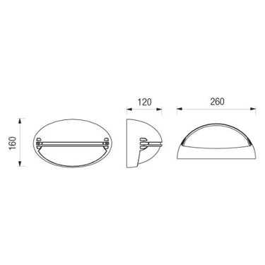 Airone Led 26X16Cm Con Griglia 9W 3000°K Boluce illuminazione Lampade da esterno